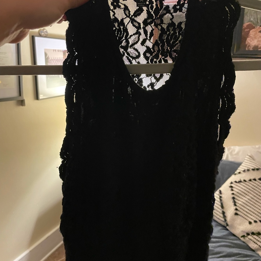 Black lace body suit